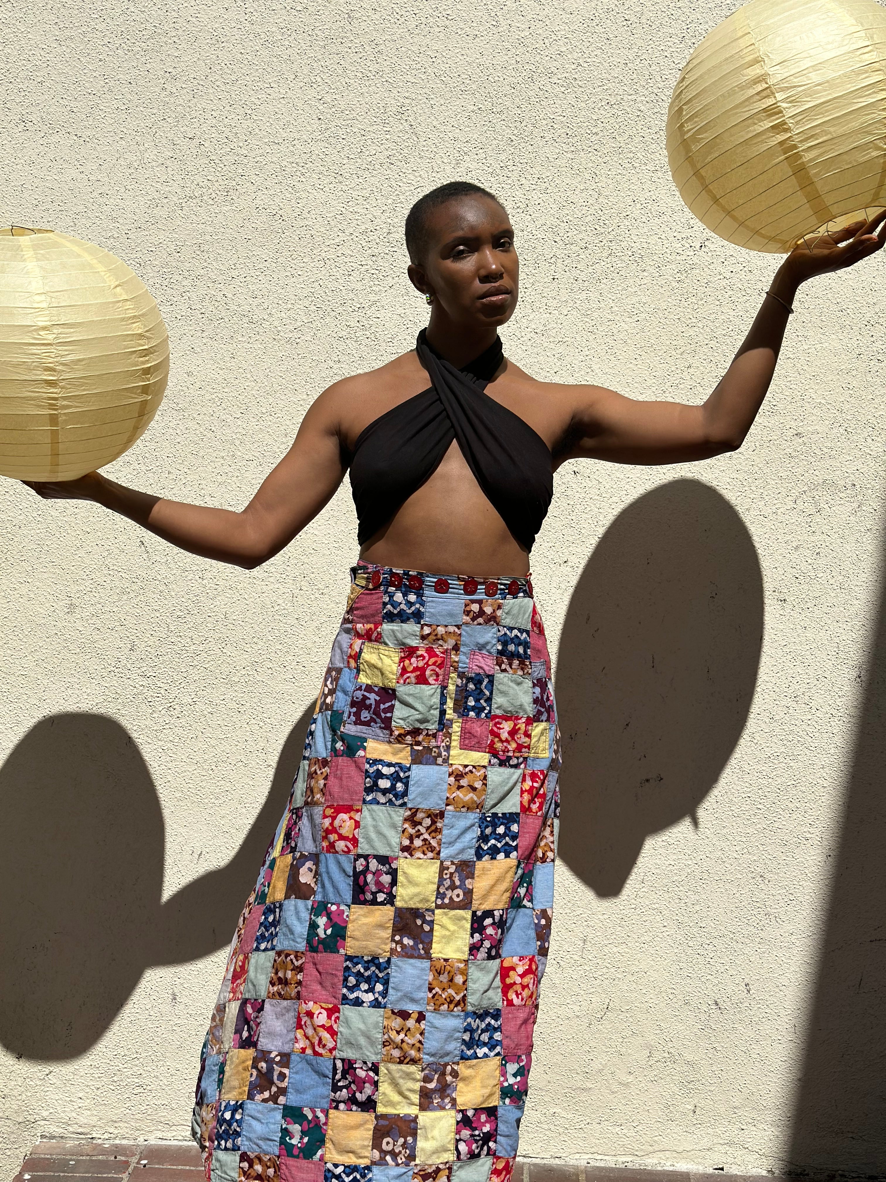 70’S WRAP PATCHWORK SKIRT