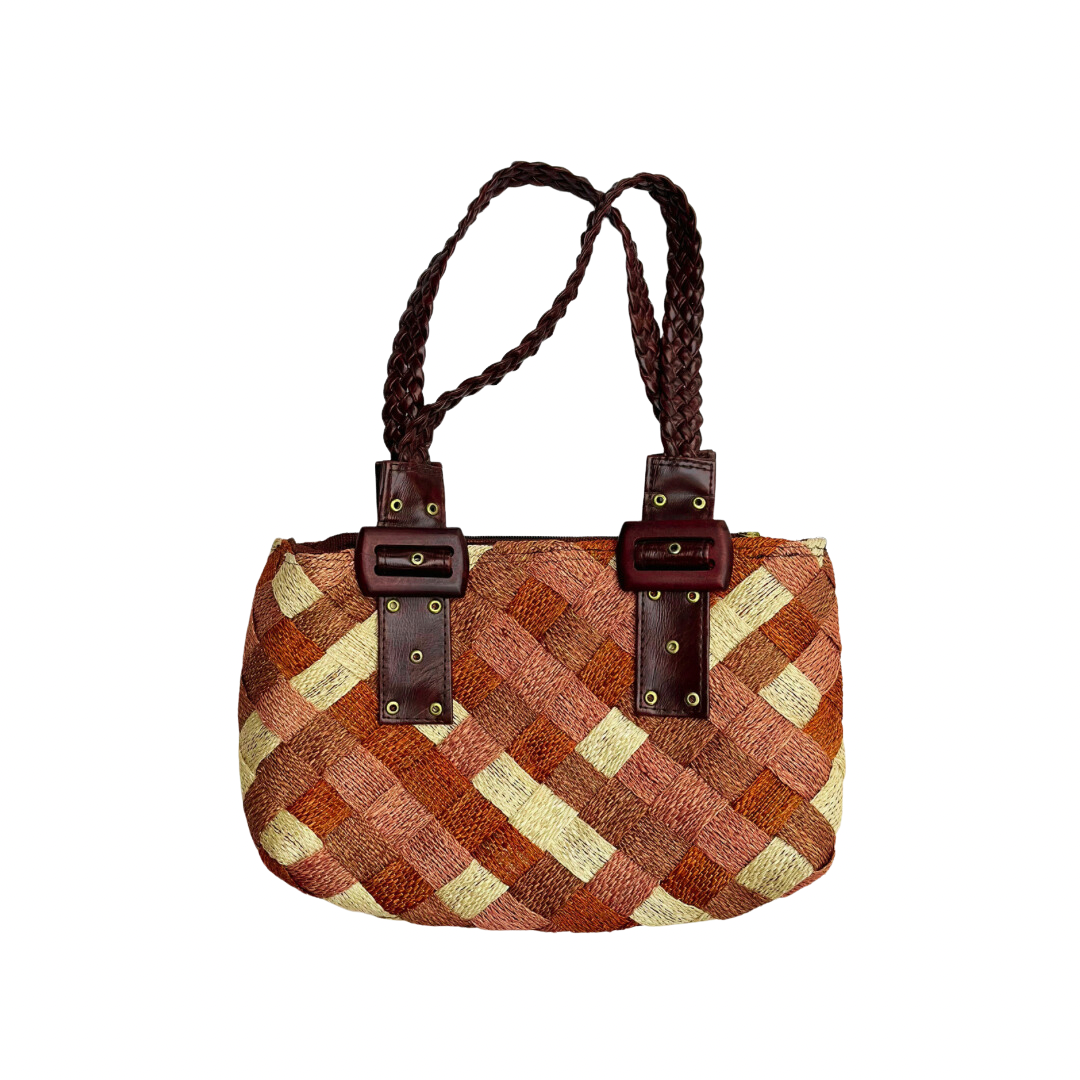 BROWN & TAN CHECKERED PURSE