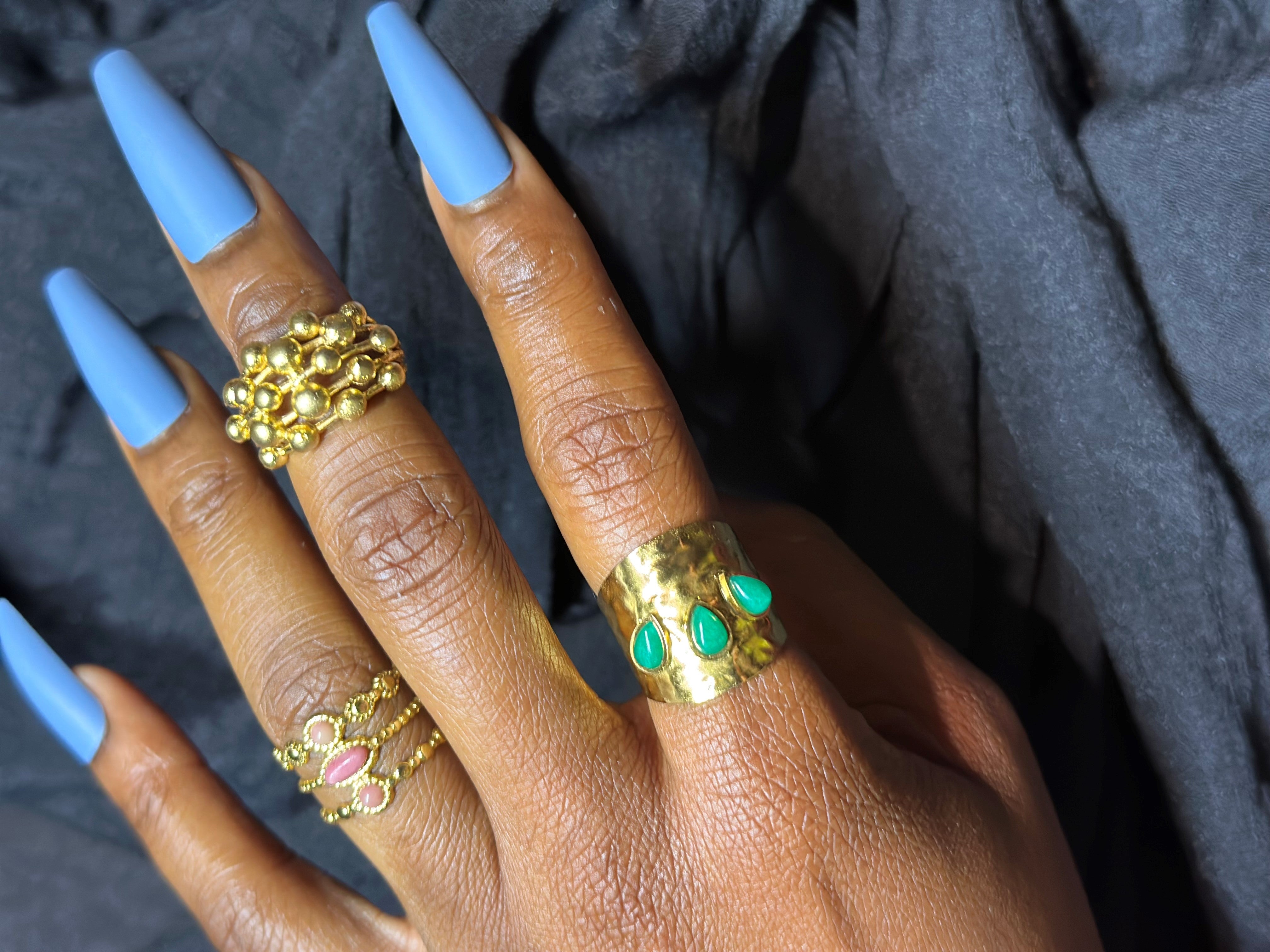 AGATE PLATED RING