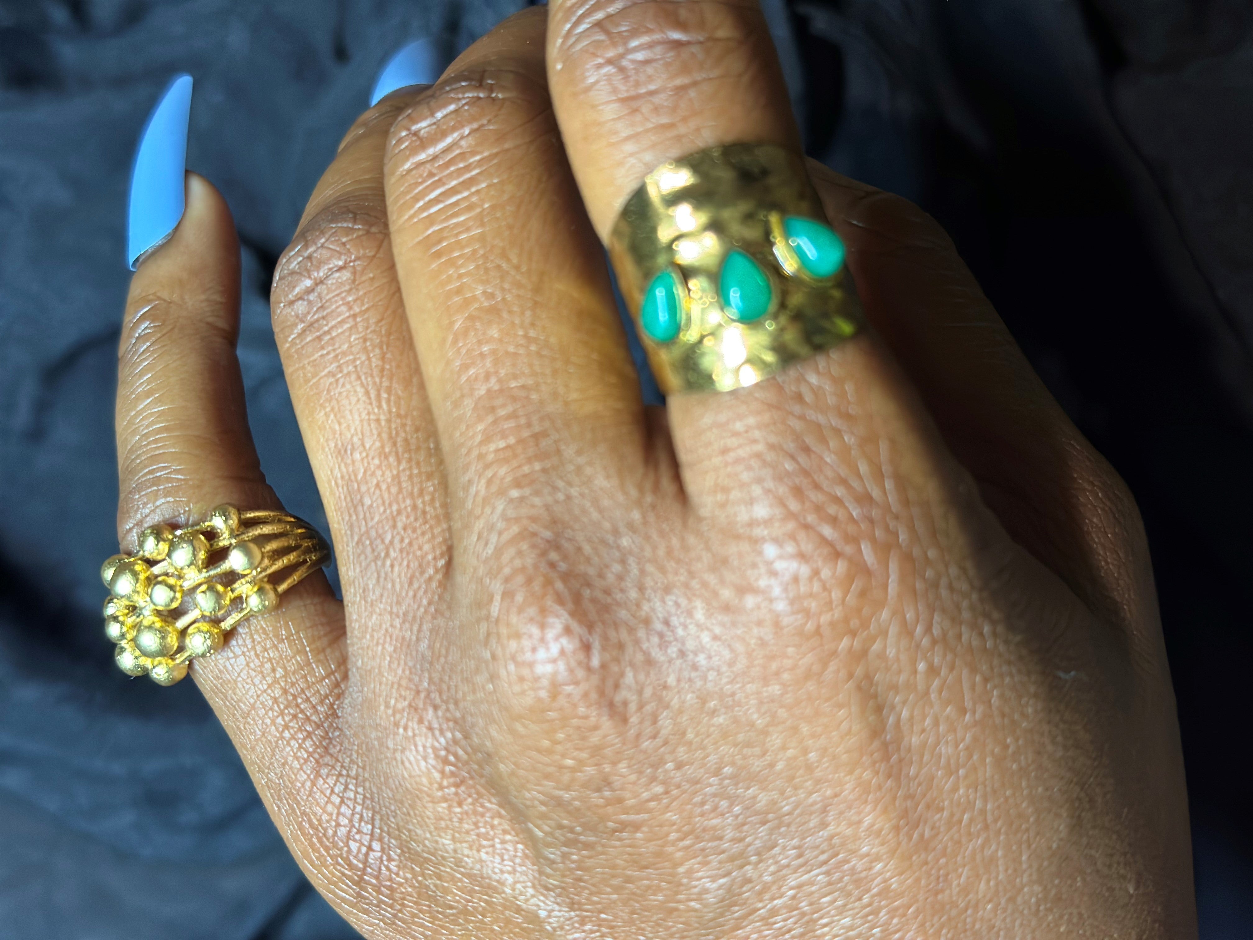 AGATE PLATED RING