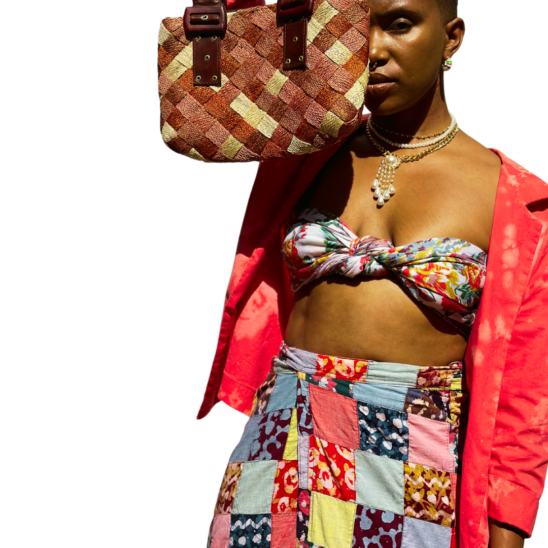 BROWN & TAN CHECKERED PURSE